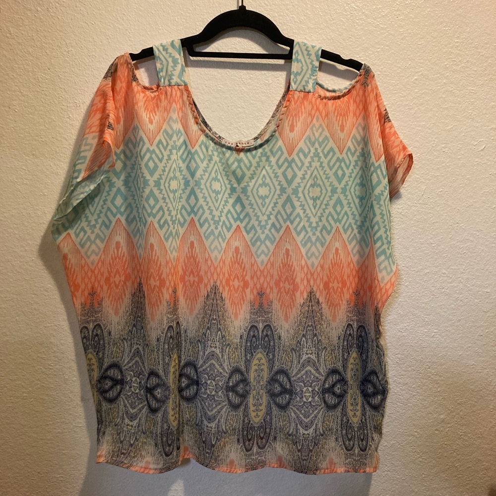 Red Haute tribal print top